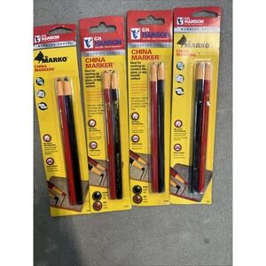 4 Double Packs C.H. Hanson Red /black China Marker 10261 C.H. Hanson 10261